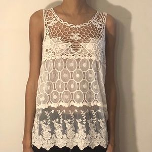 Cream lace tank top